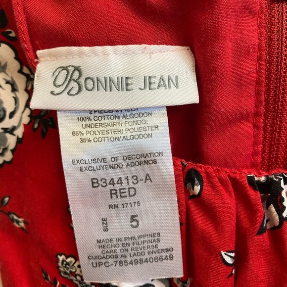 Bonnie Jean Girls Red and Black Dress Size 5 EUC - Picture 3 of 4